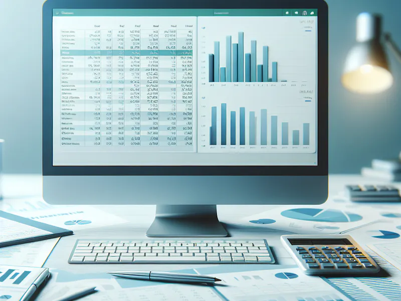 Un ordinateur avec un tableau Excel