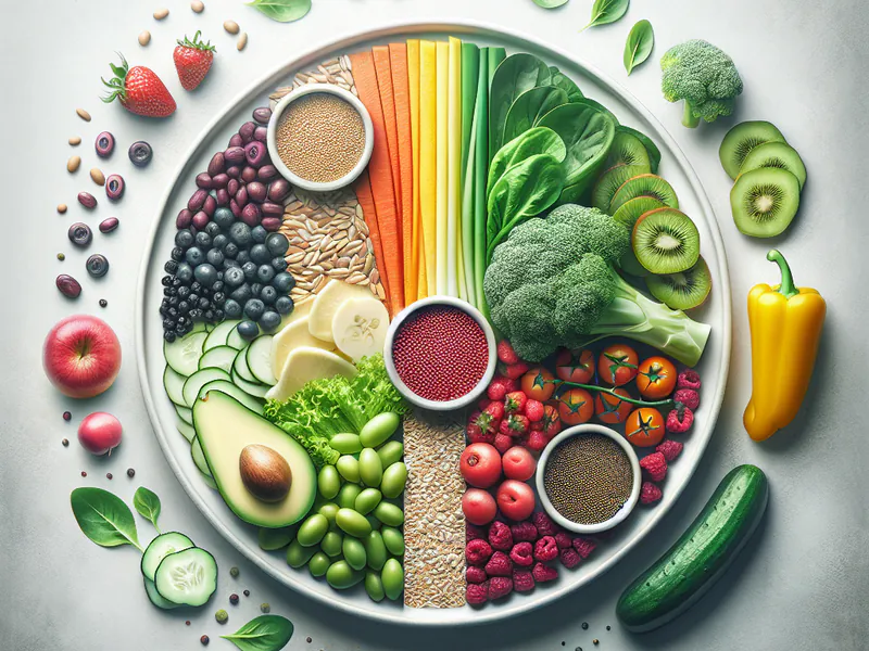 assiette de nourriture équilibrée