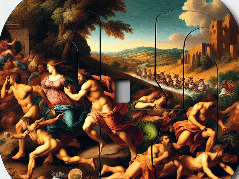 tableau ancien représentant un jeûne