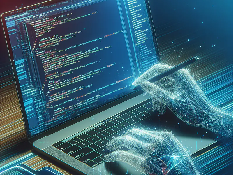 Un ordinateur avec des lignes de code