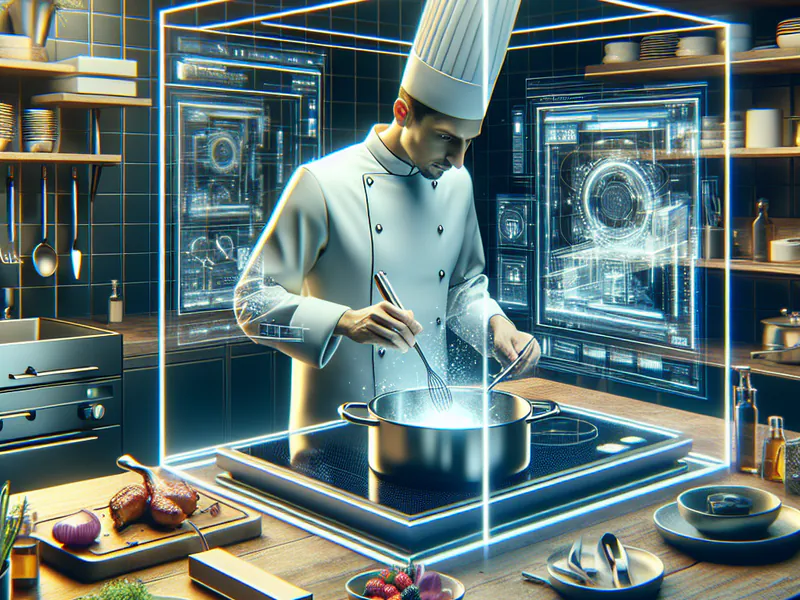 Un chef cuisinant dans une cuisine