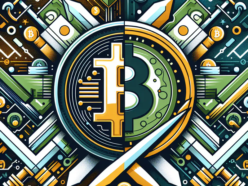Illustration Bitcoin vs dollar