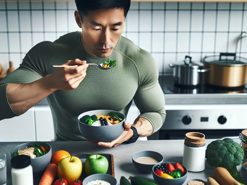 Man enjoying a healthy meal