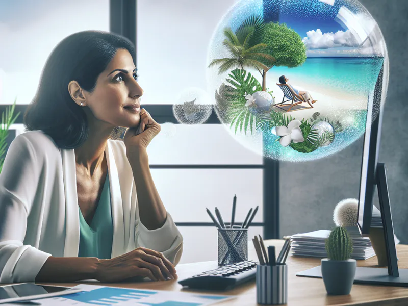 illustration of a person daydreaming about retirement