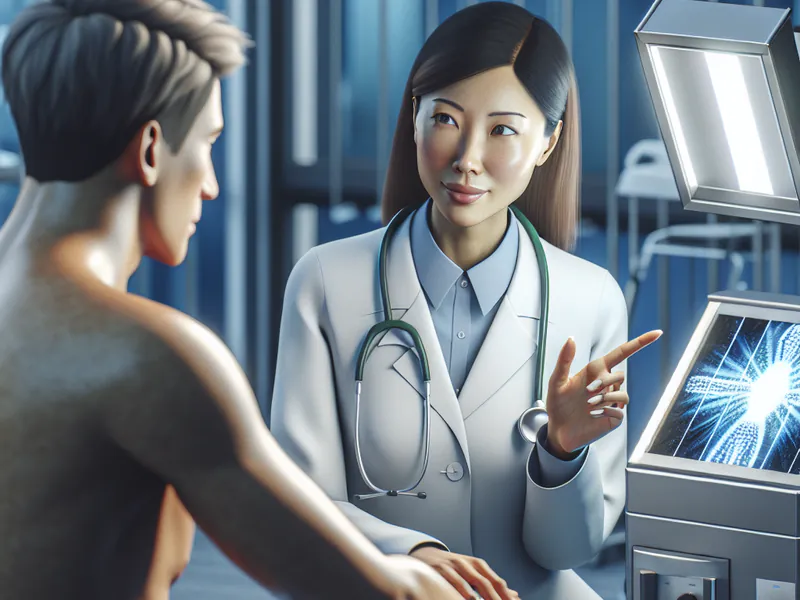 Doctor explaining light therapy
