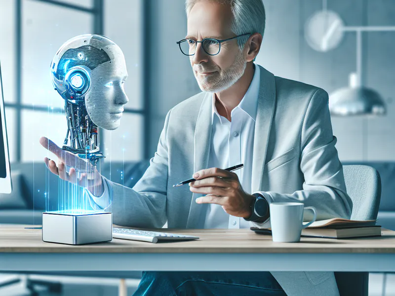 auteur utilisant un gadget AI