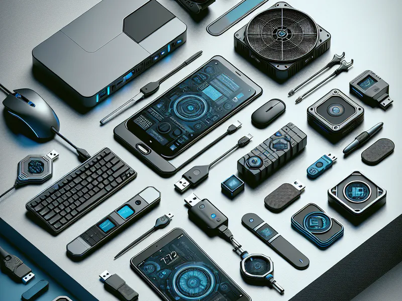 Vignette de différents gadgets de cybersécurité