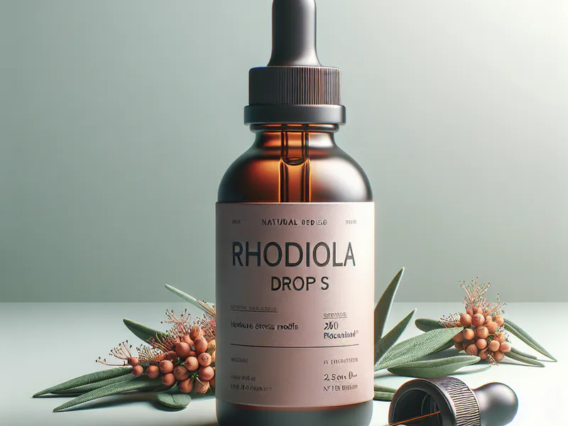 Une bouteille de gouttes de rhodiola