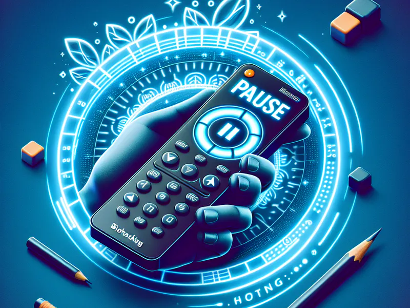 Une télécommande avec le bouton pause enfoncé