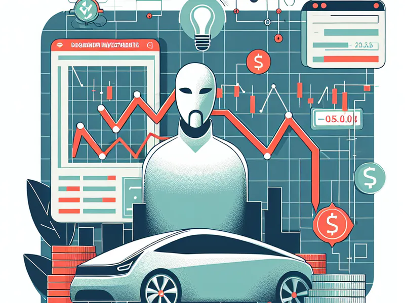 A graph depicting Tesla's stock price falling