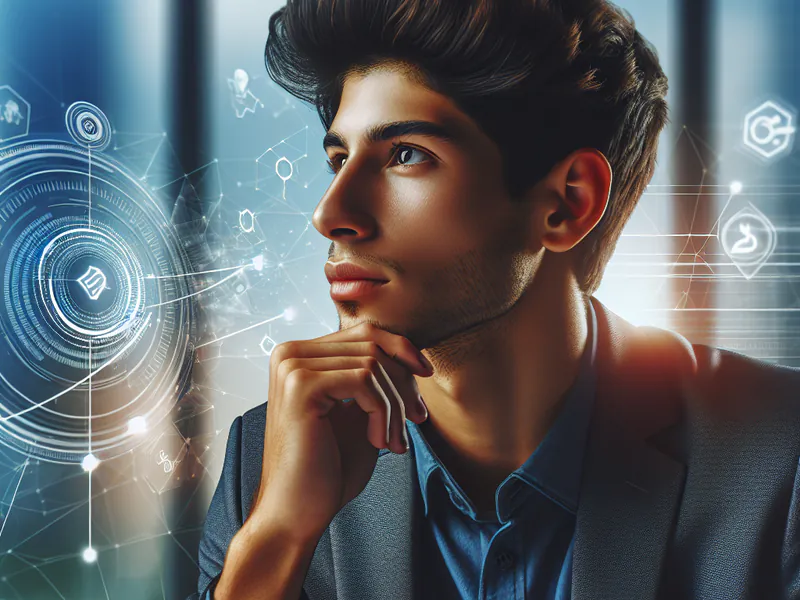 un jeune homme apprend le marketing digital