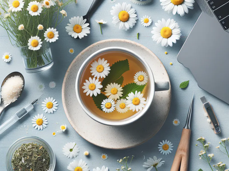 Une tasse de tisane de camomille