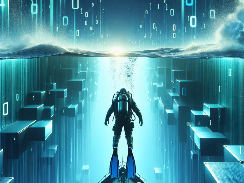 Diver ready to jump into the ocean