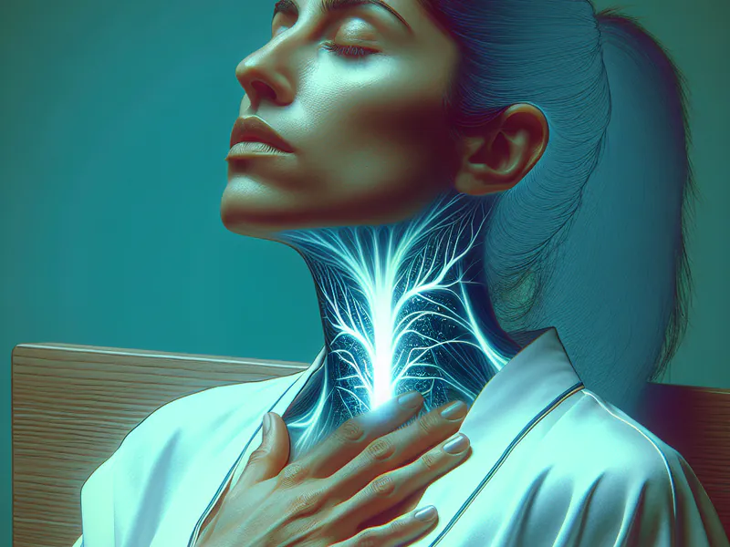 Une femme fermant les yeux et appliquant des exercices de respiration