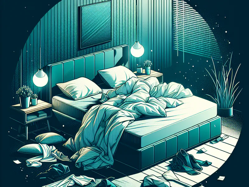 Un lit mal fait, symbolisant un sommeil agité