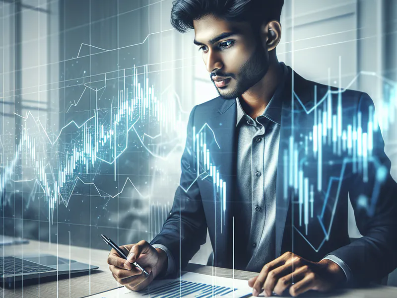 Jeune homme analysant des graphiques boursiers