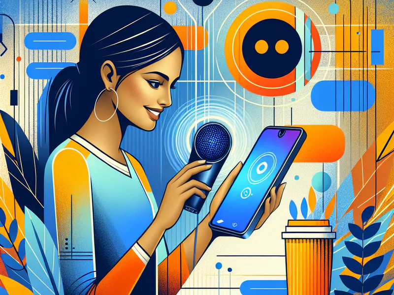 Person using voice assistant on their smartphone