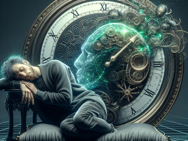 A sleeping person and a clock, representing intermittent fasting