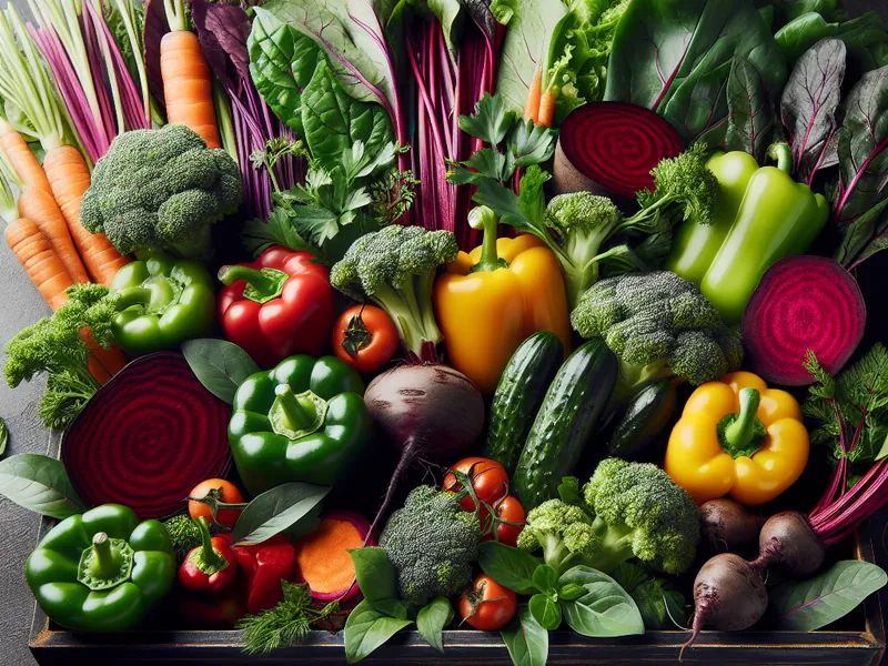 Un plateau de légumes variés