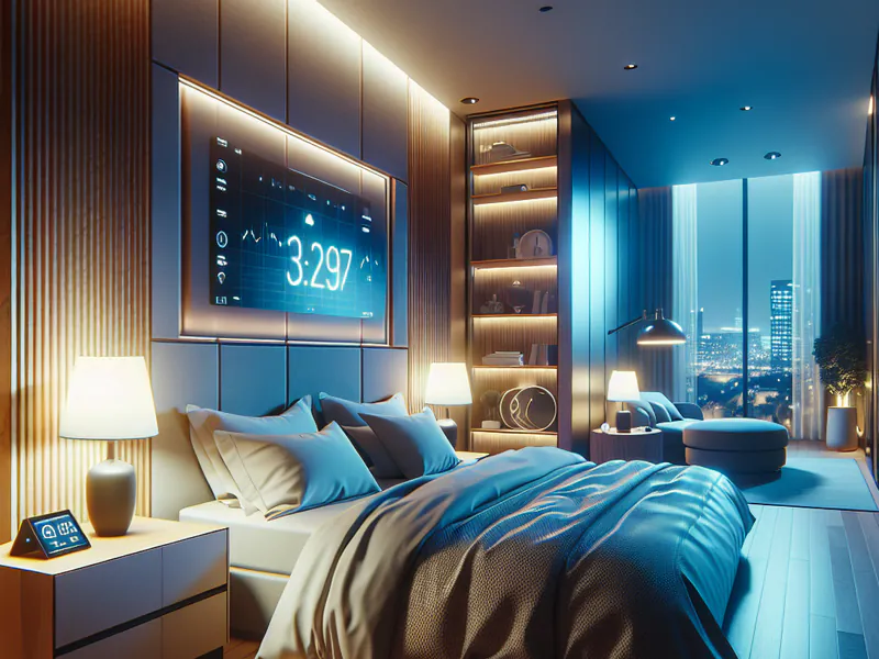 A serene bedroom with dim lighting