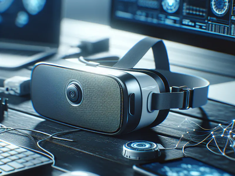 Casque de réalité virtuelle sur un bureau