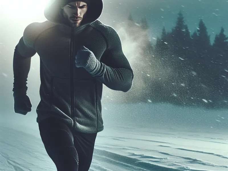 Moi en train de courir dans le froid