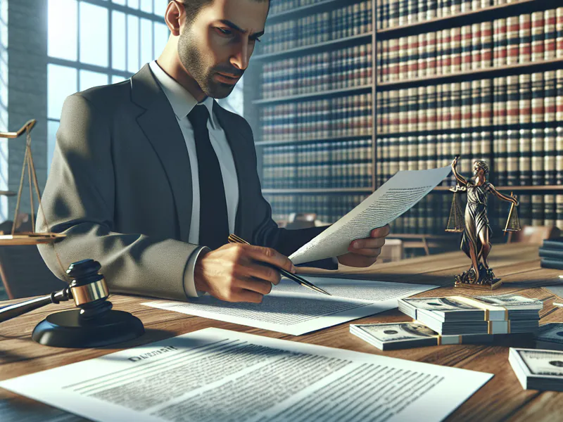 A person looking at legal documents