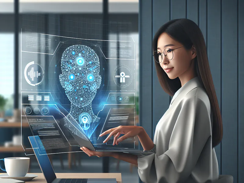 a person using AI on a laptop